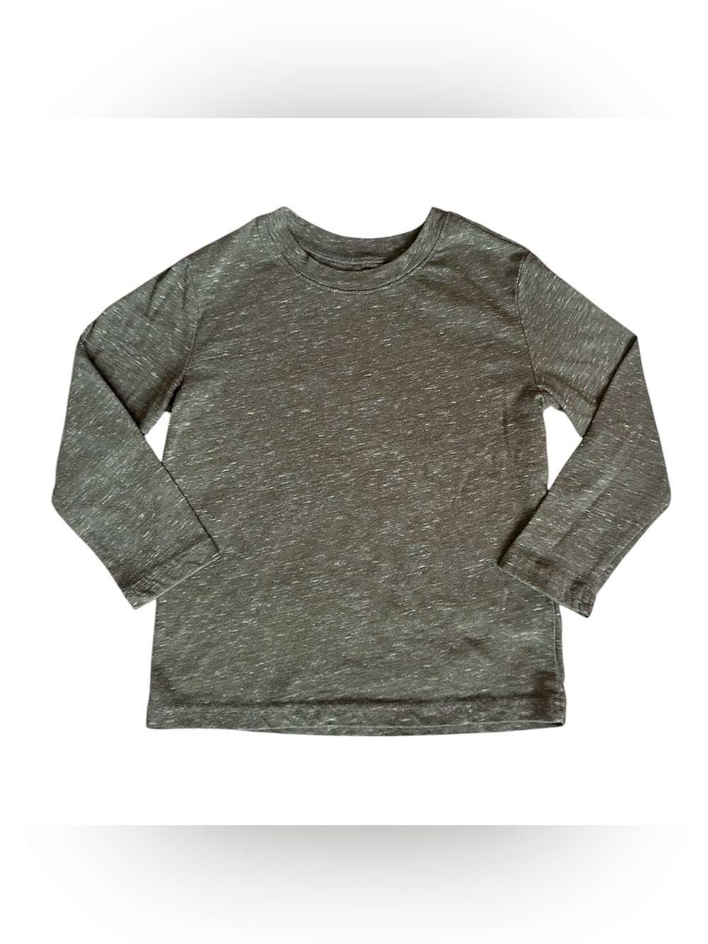 Jumping Beans 3T Boys essentials Heathered green cotton long sleeved shirt